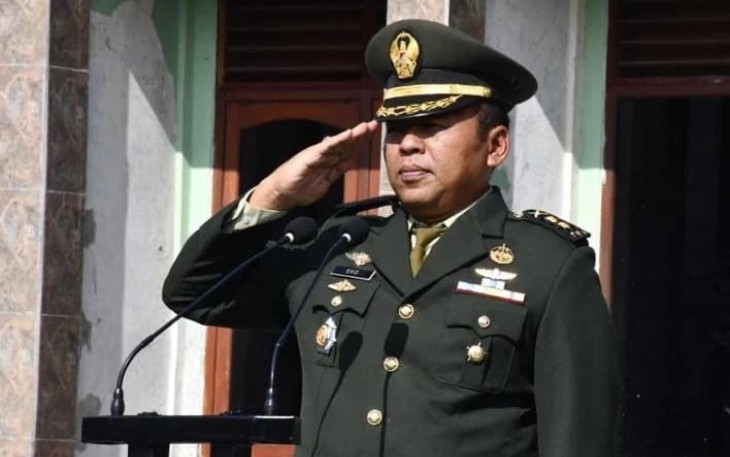 Kasrem 081/DSJ Letkol Inf Yuli Eko Purwanto saat pimpin upacara