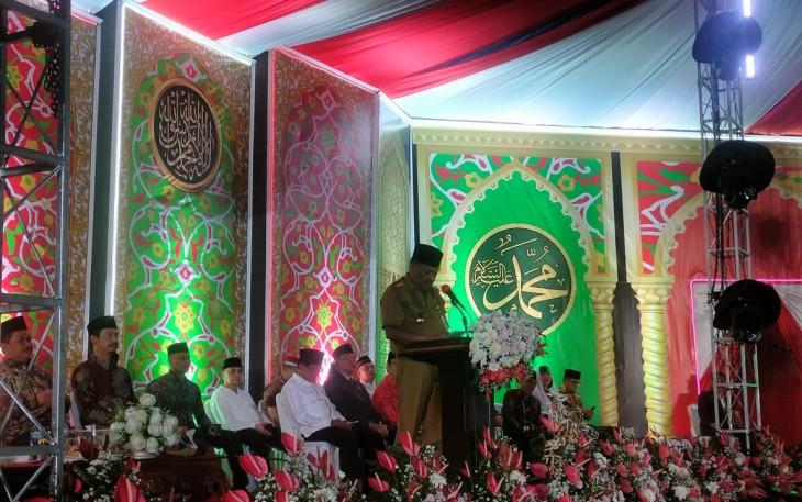 Gubernur Sulut Olly Dondokambey saat memberikan sambutan.