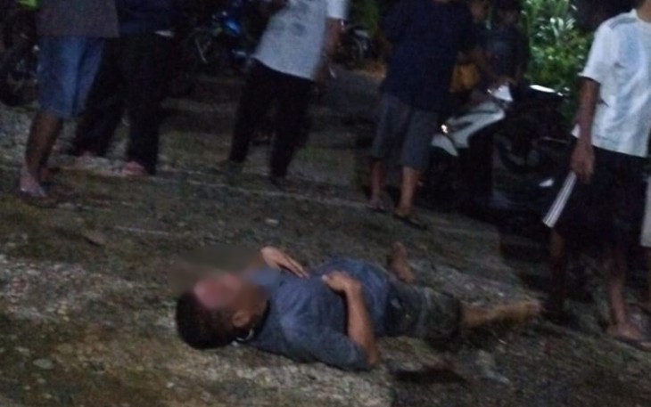 DD terjatuh dari motornya saat berniat kabur usai aksinya mendatangi rumah SV