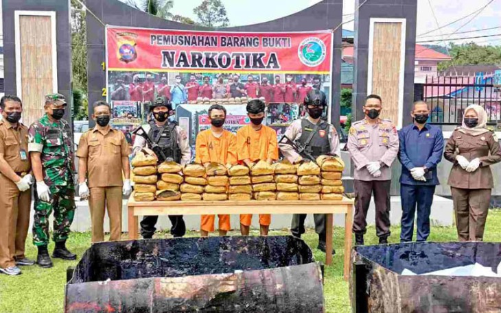 Tersangka dihadirkan jelang pemusnahan barang bukti