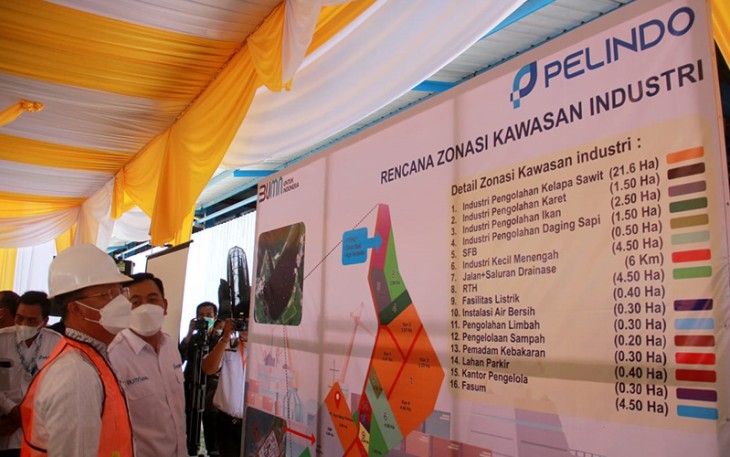 Gubernur Rohidin Mersyah pada Pencanangan Pra Kawasan Industri PT. Pelabuhan Indonesia dan Grand Opening Pabrik CPKO PT. Agro Mega Perkasa, Jumat (1/4/2022).