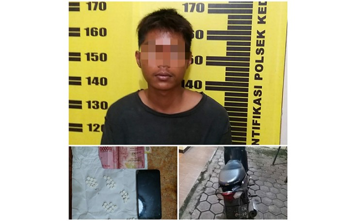 Tersangka dan barang bukti saat diamankan