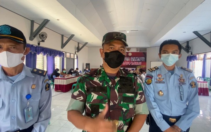 Dandim 0423 Bengkulu Utara Pantau Vaksinasi di Lapas Kelas II B Arga Makmur