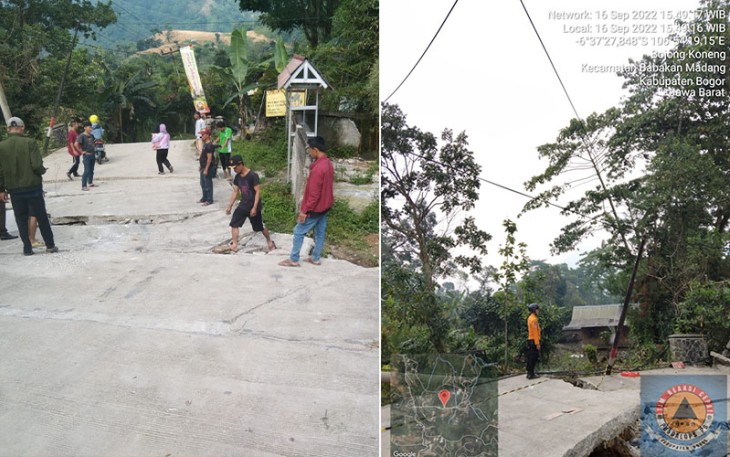 Kodisi bangunan rusak akibat pergerakan tanah