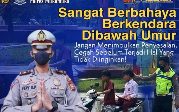 Polres Mukomuko larang keras pengendara dibawah umur.