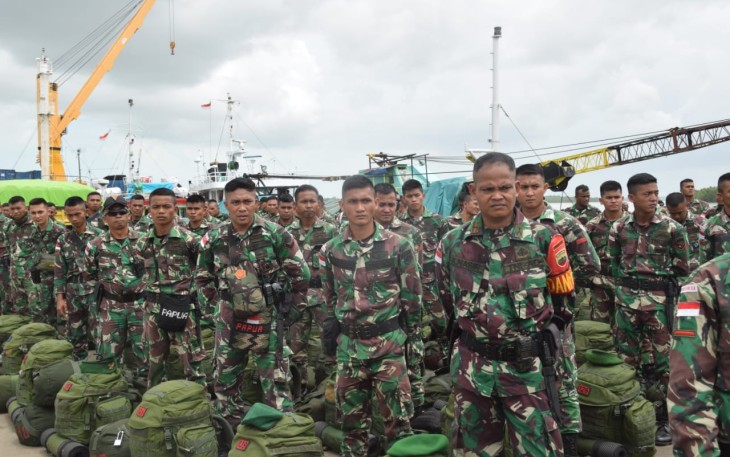 Satgas Yonif 123/RW saat Laksanakan Embarkasi