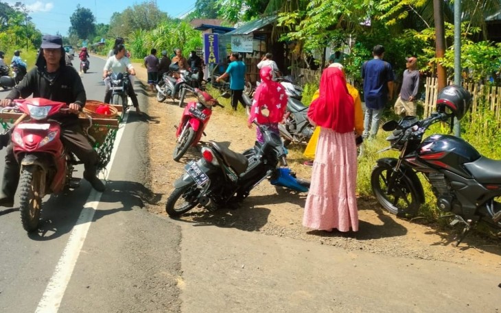 Situasi di lokasi pasca terjadi kecelakaan