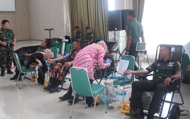 Donor Darah Dalam Rangka HUT Kodam I/Bukit Barisan Ke 72 Tahun 2022