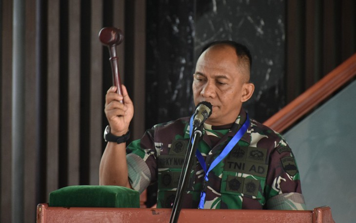 Kasdam I/BB saat Pimpin Sidang Parade Penerimaan Bintara PK TNI AD Reguler Pria dan Khusus Keagamaan TA 2022