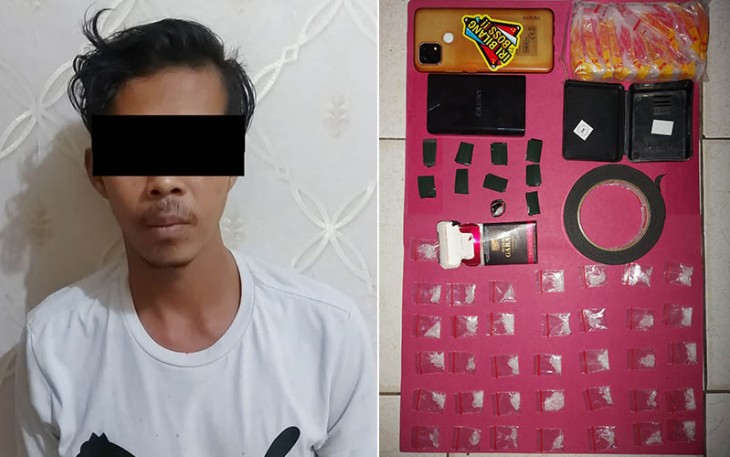 Tersangka dan barang bukti saat diamankan