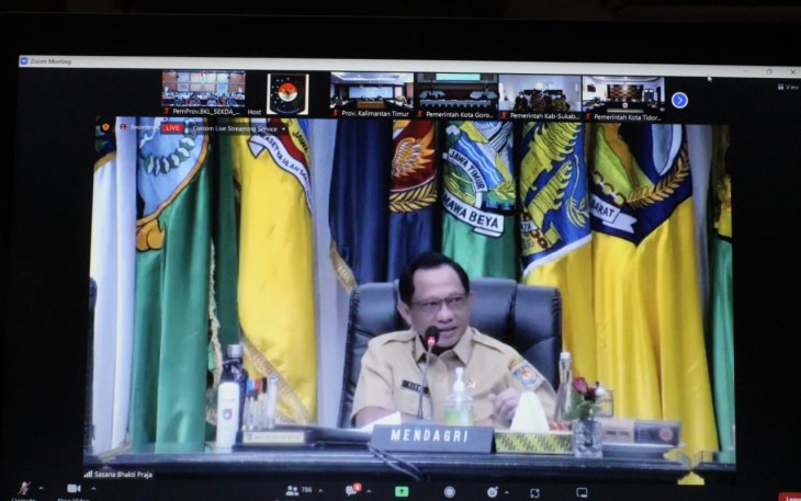 Rakor Pengendalian Inflasi Daerah yang dipimpin Menteri Dalam Negeri Muhammad Tito Karnavian, secara virtual, Senin (24/10).