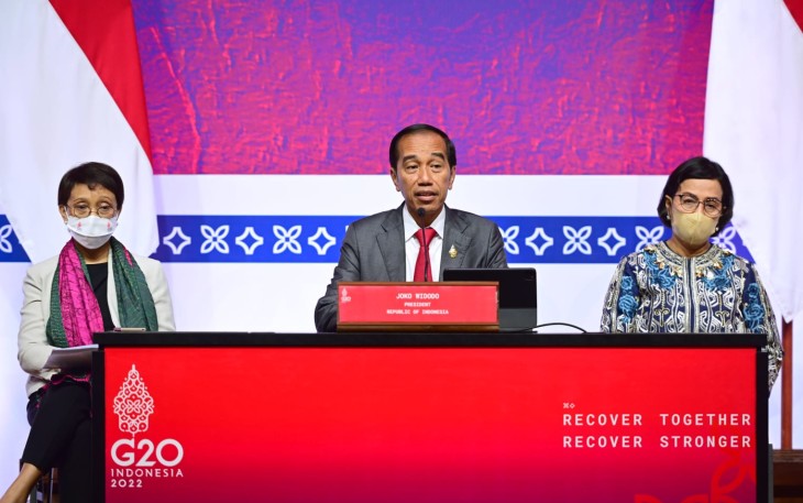 Presiden dalam pernyataan pers di media center di Bali International Convention Center, Kabupaten Badung, Provinsi Bali, Rabu 16 November 2022.