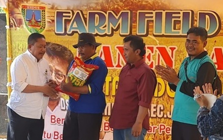 Warjito pada acara Farm Field Day di Desa Sidomulyo, Kecamatan Jekulo, Kabupaten Kudus, kemarin Rabu (14/9/2022).