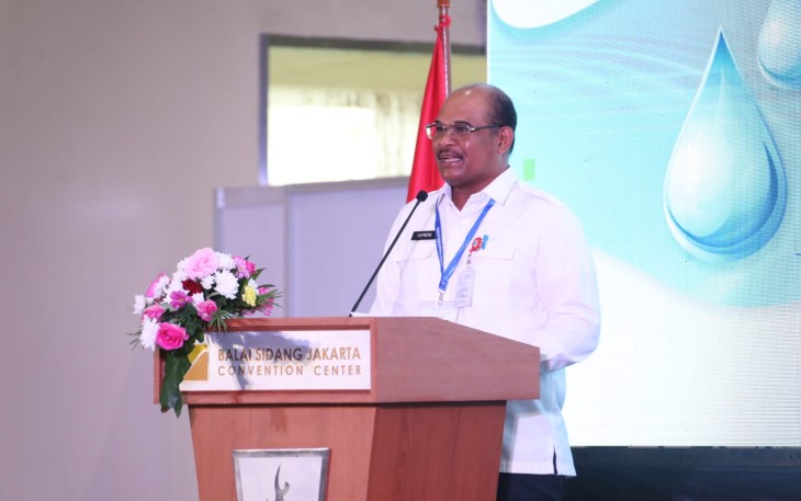 Dirjen Adwil Kemendagri Safrizal ZA saat memberikan laporan dalam acara pembukaan ITE 2022 di Hall A Jakarta Convention Center (JCC), Jakarta, Rabu (5/10/2022).