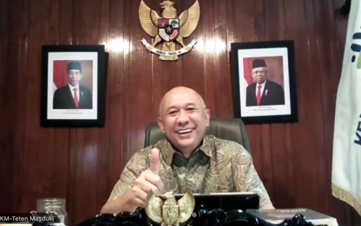 MenKopUKM Teten Masduki dalam Webinar Universitas Garut bertajuk “Bagaimana Membangun Ketahanan dan Pertumbuhan UMKM Hingga Mampu Melalui Disrupsi”, di Jakarta secara virtual, Sabtu (3/9).