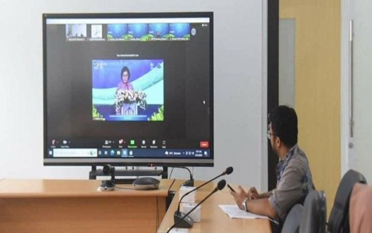Menteri Keuangan (Menkeu), Sri Mulyani dalam keterangan pers. 