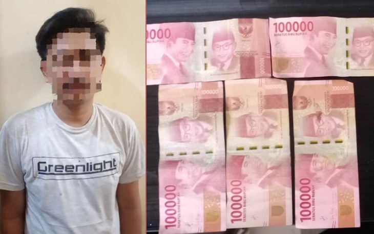 Pelaku dan barang bukti saat diamankan