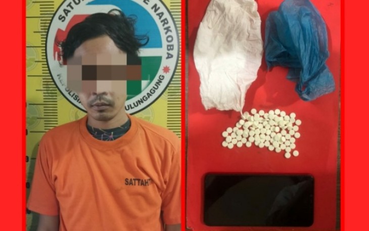 Tersangka dan barang bukti saat diamankan