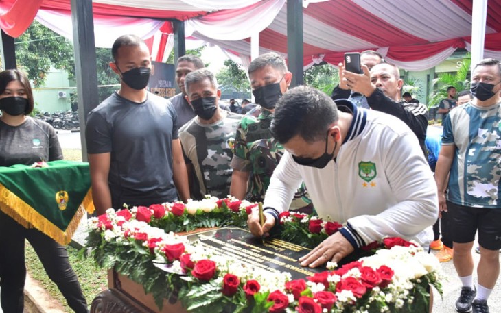 Pangdam Jaya Resmikan Fitness Center Kodam Jaya, Jumat (11/3/2022).