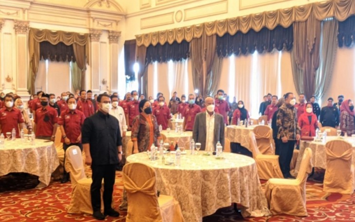 Ketua DPR RI, Puan Maharani saat menghadiri Kick Off Meeting P20, di Hotel Mariot Surabaya. 