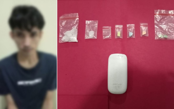 Tersangka dan barang bukti saat diamankan