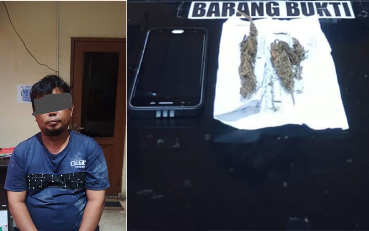 Tersangka dan barang bukti saat diamankan