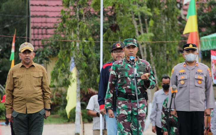 Dandim 0906/Kutai Kartanegara saat Pimpin Apel Kesiapsiagaan Karhutla