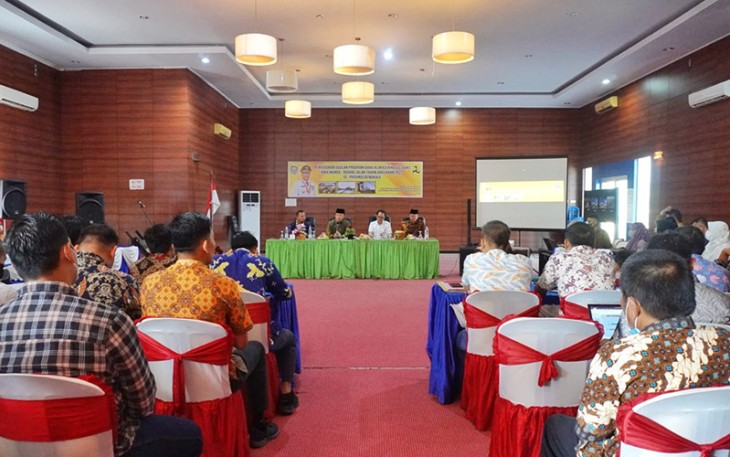 Dinas PUPR saat menggelar Forum Rapat Pembahasan Final Usulan Program DAK Bina Marga Bidang Jalan Tahun Anggaran 2023 se Provinsi Bengkulu, di Kantor Dinas PUPR Provinsi Bengkulu, Kamis (23/6).