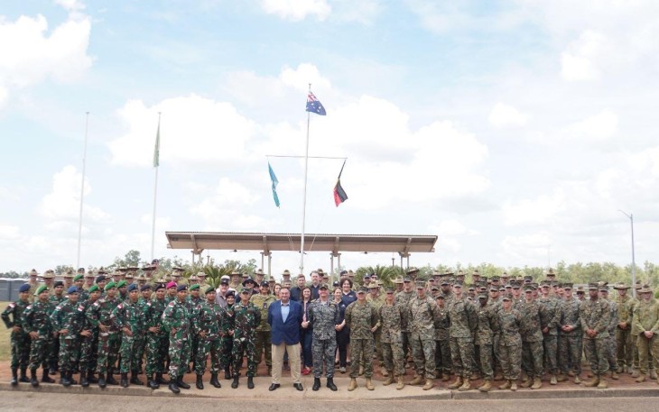 Upacara pembukaan yang dihadiri oleh seluruh peserta latihan bertempat di 1st Bde ground parade, Robertson Barrack, Darwin Australia, Senin (15/5/2023).