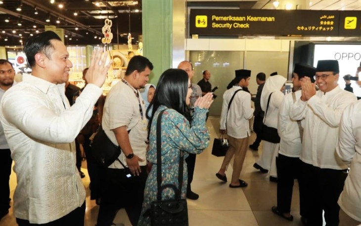 AHY Lepas Keberangkatan Ibadah Haji Anies Baswedan