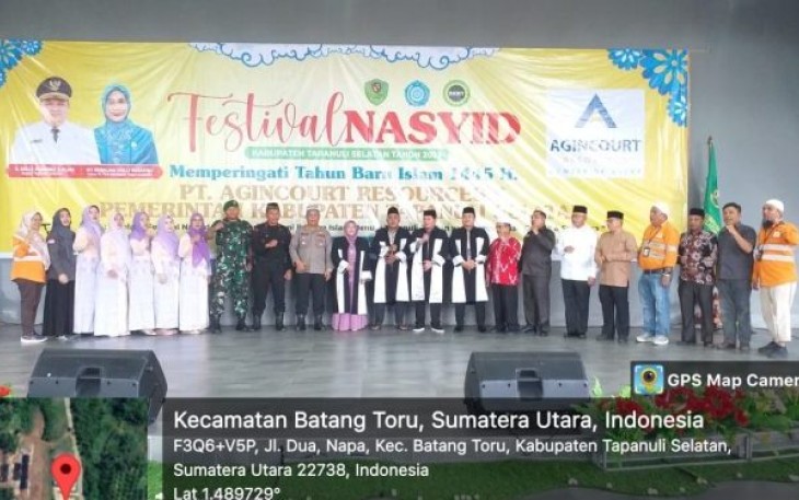 Kasat Binmas Polres Tapanuli Selatan (Tapsel), AKP Daulat MZ Harahap, menghadiri pembukaan Festival Nasyid dalam rangka memperingati Tahun Baru Islam 1 Muharram 1445 Hijriah, Rabu (19/7/2023) pagi