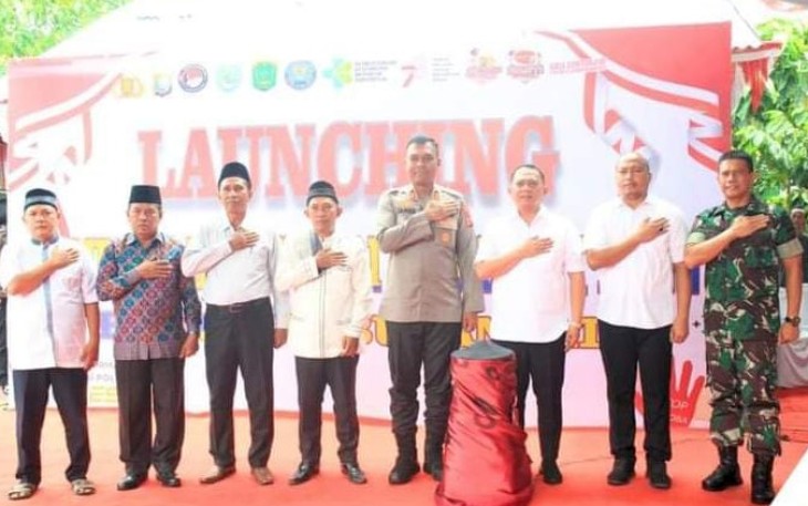 Bupati Labuhanbatu bersama Forkopimda Saat Launching Kampung Tangguh bebas Narkoba