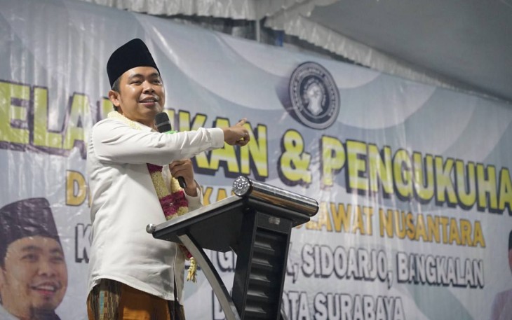 Presiden LSN Muhammad Fawait di sela-sela melantik pengurus LSN Gresik, Bangkalan, Sidoarjo dan Surabaya, Jumat (8/12/2023).