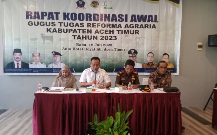 Sekda Aceh Timur Buka Rakor Gugus Tugas Reforma Agraria