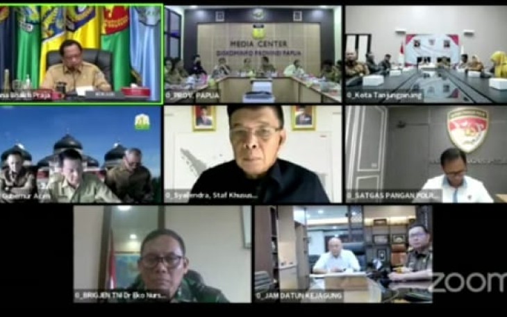Rakornas Pengendalian Inflasi Tahun 2023 yang dilaksanakan secara daring, Senin (6/3).