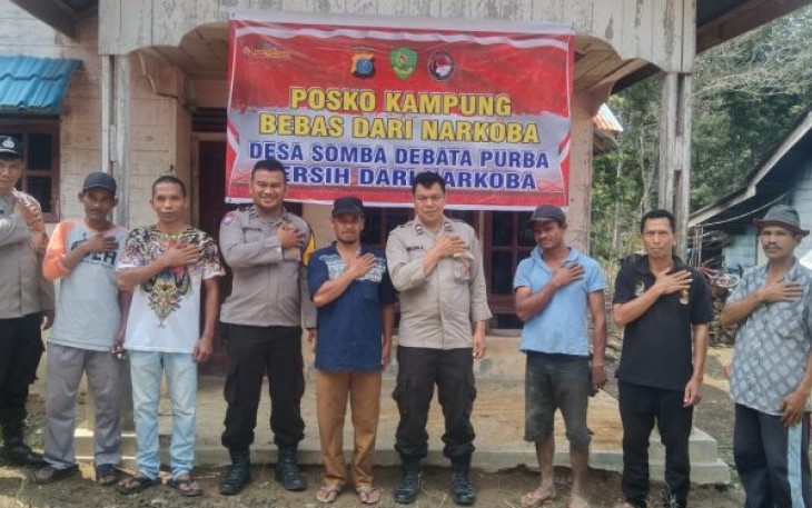 Pendirian Posko kampung bebas dari Narkoba di Desa Somba Debata, Kecamatan SD Hole