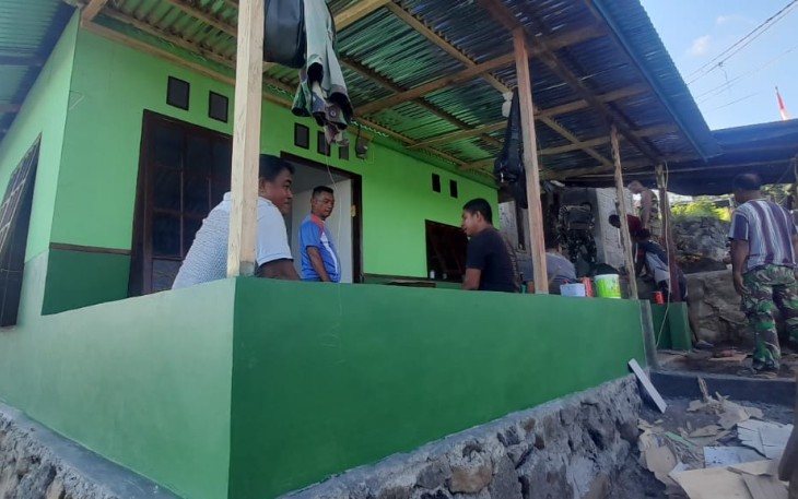 Tampak RTLH milik Galvin Karaki yang di kerjakan oleh satgas TMMD Ke-116 Kodim 1310/Bitung