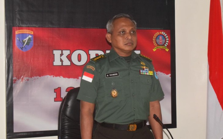 Kasiter Kasrem 121/ABW ikuti Penandatanganan MoU Kementerian Pertanian dan TNI Secara Virtual 