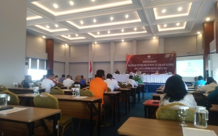 KPU Kota Bitung saat Gelar Sosialisasi Daerah Pemilihan dan Alokasi Kursi DPRD Bitung Tahun 2024