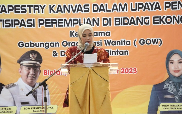 Ketua TP PKK Bintan Hafizha Rahmadhani saat membuka kegiatan