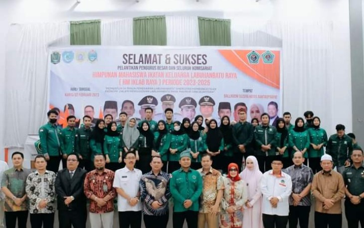 Pengurus Besar Himpunan Mahasiswa Ikatan Keluarga Labuhanbatu Raya saat Dilantik 