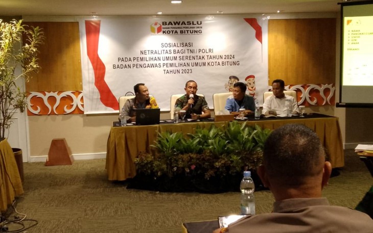 Dandim 1310/Bitung Letkol Arm Yoki Efriandi Gumay, M.Han bersama Kapolres Bitung AKBP Tommy Bambang Souissa, SIK dan Bawaslu Kota Bitung
