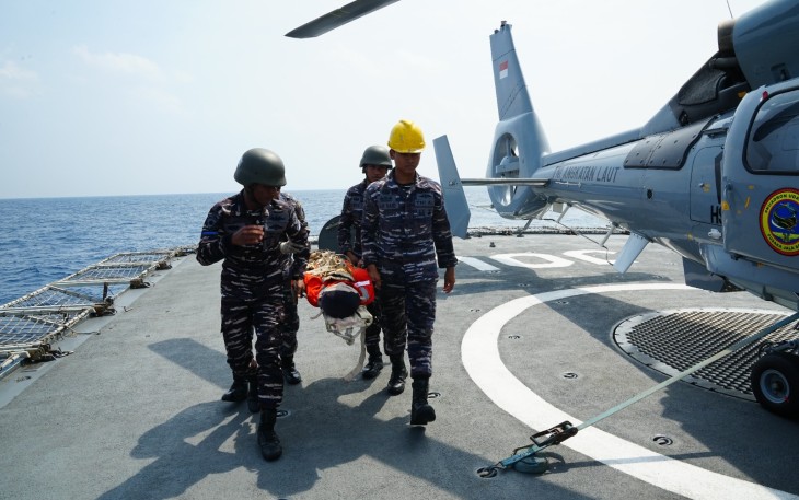 Dua Heli Panther Puspenerbal Ikuti Latgab ASEX-01N di Laut Natuna Utara