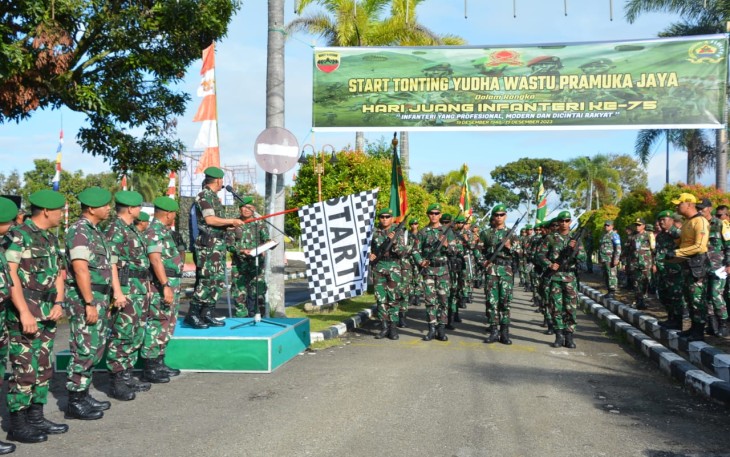 Danrem 023/KS dampingi Kasdam I/BB Lepas Pleton Beranting Yudha Wastu Pramuka Jaya Etape Pertama