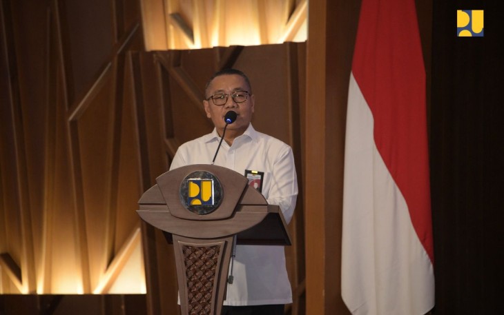 Seminar Eksekutif Peningkatan Kapasitas SDM Melalui Metode Coaching, yang diselenggarakan bagi para Pimpinan Tinggi Madya dan Pratama di Auditorium Kementerian PUPR, Senin (18/12/2023).