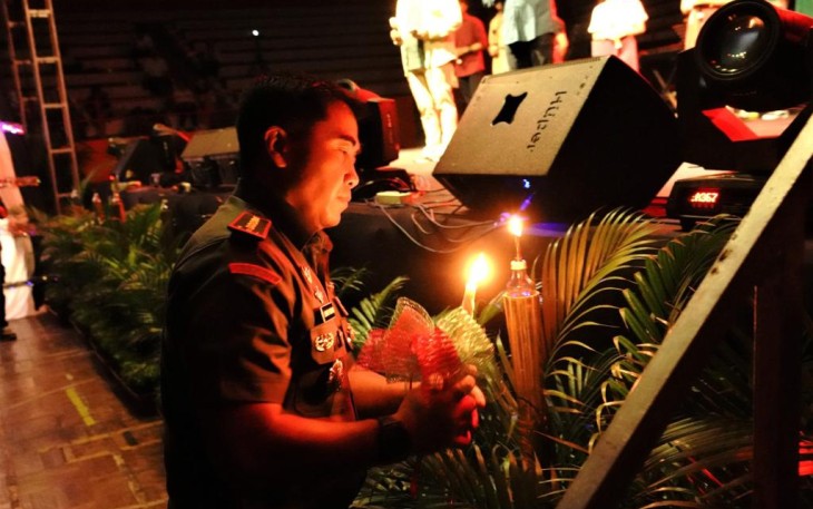 Danrem 071/Wijayakusuma Kolonel Czi Mohammad Andhy Kusuma, S.Sos., M.M., M.Han., hadiri perayaan Natal bersama yang diselenggarakan Badan Musyawarah Antar Gereja (Bamag) Banyumas, Kamis (28/12/2023)