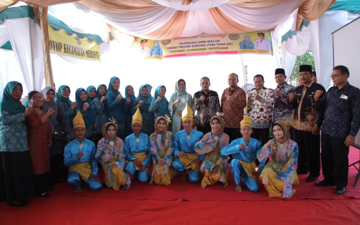 Tim Evaluasi Lomba LBS Tingkat Provsu Kunjungi Desa Meranti