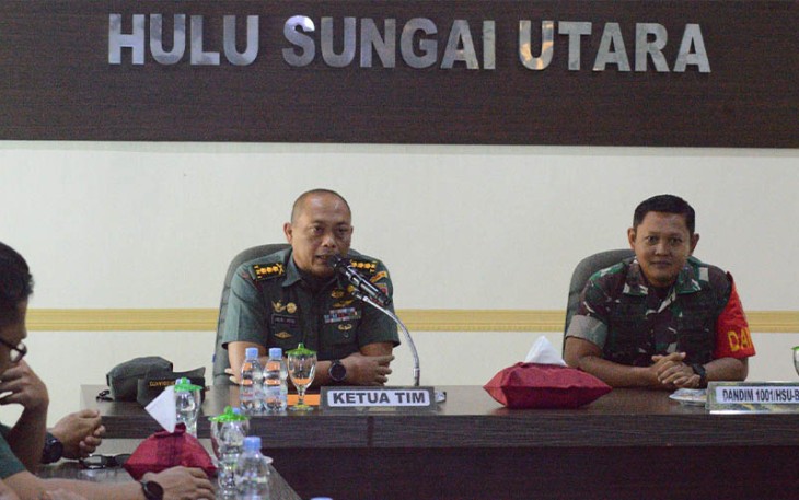 Kodim 1001/HSU-BLG saat Terima Tim Wasrik Current Audit dari Inspektorat Kodam VI/MLW
