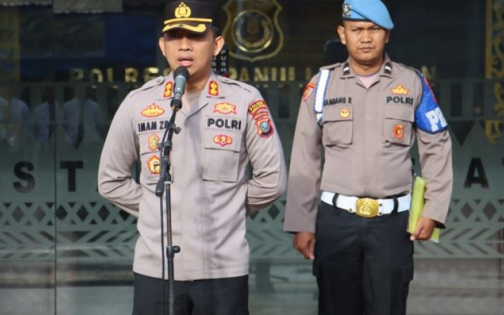 Kapolres Tapanuli Selatan (Tapsel), AKBP Imam Zamroni, SIK, MH, memberi penekanan ke jajaran terkait Ops Mantap Brata Toba 2023-2024