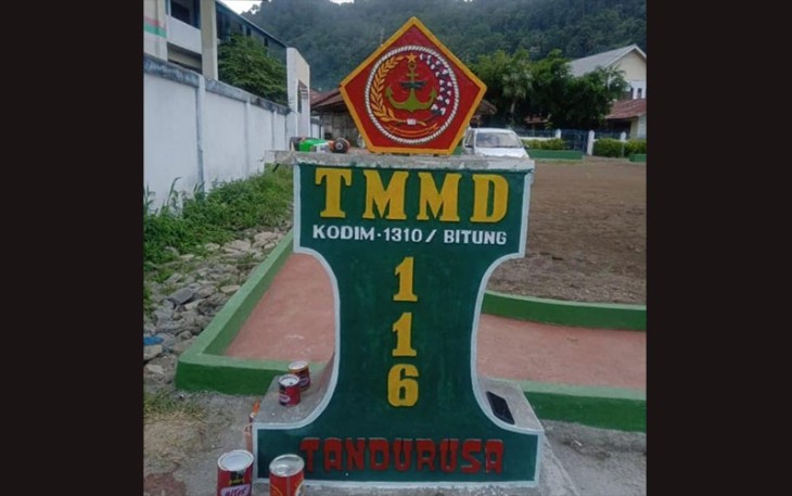 Foto tunggu Prasasti TMMD Ke-116 Kodim 1310/Bitung